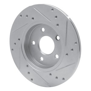 Ford Mondeo Brake Rotor (1) - Rear Left - R1 Concepts - Drilled & Slotted - Silver - `01-`08